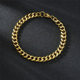 Pulseira Cubana Dourada 8mm