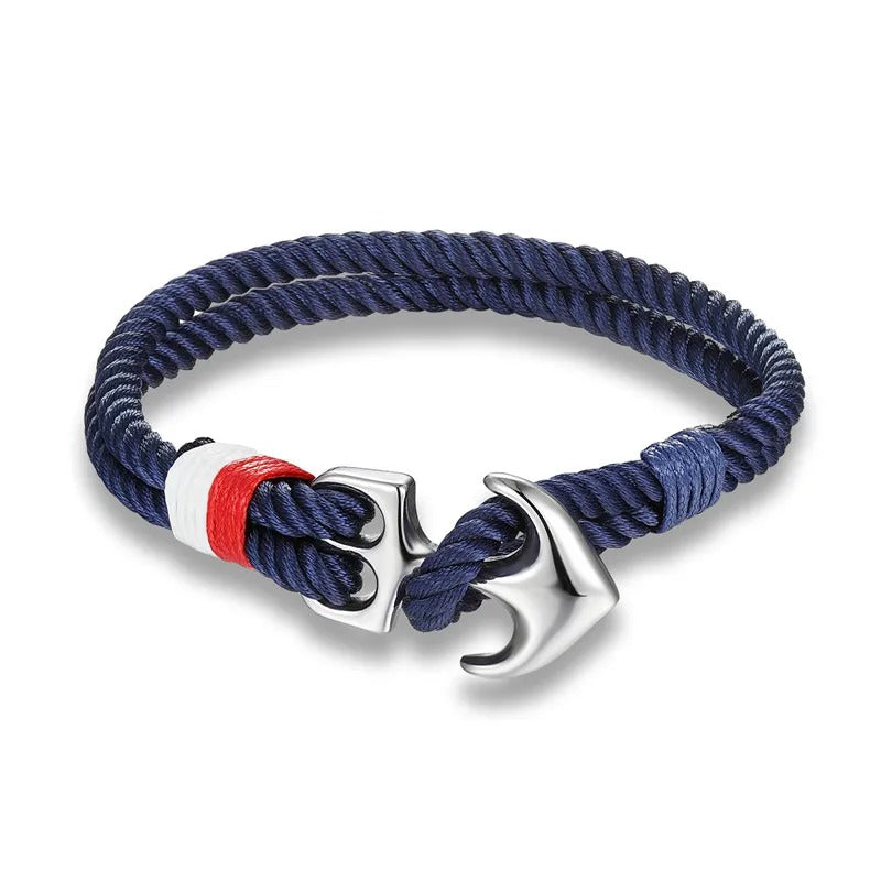 Pulseira Náutica Trançada Azul-Marinho