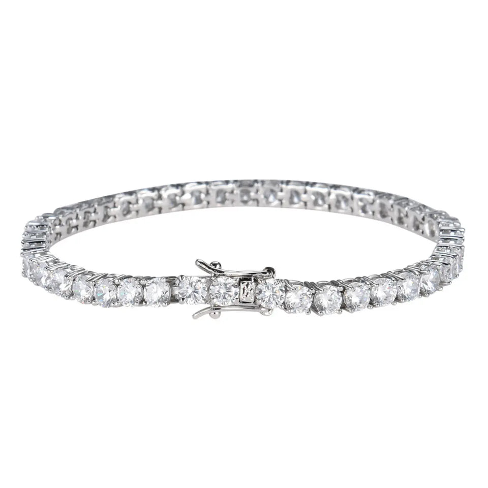 Pulseira Riviera Prateada Cravejada