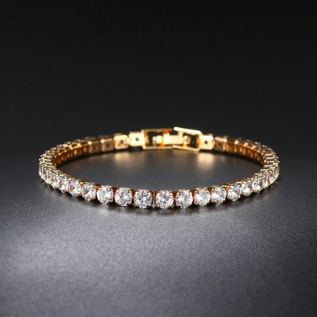 Pulseira Riviera Dourada Cravejada
