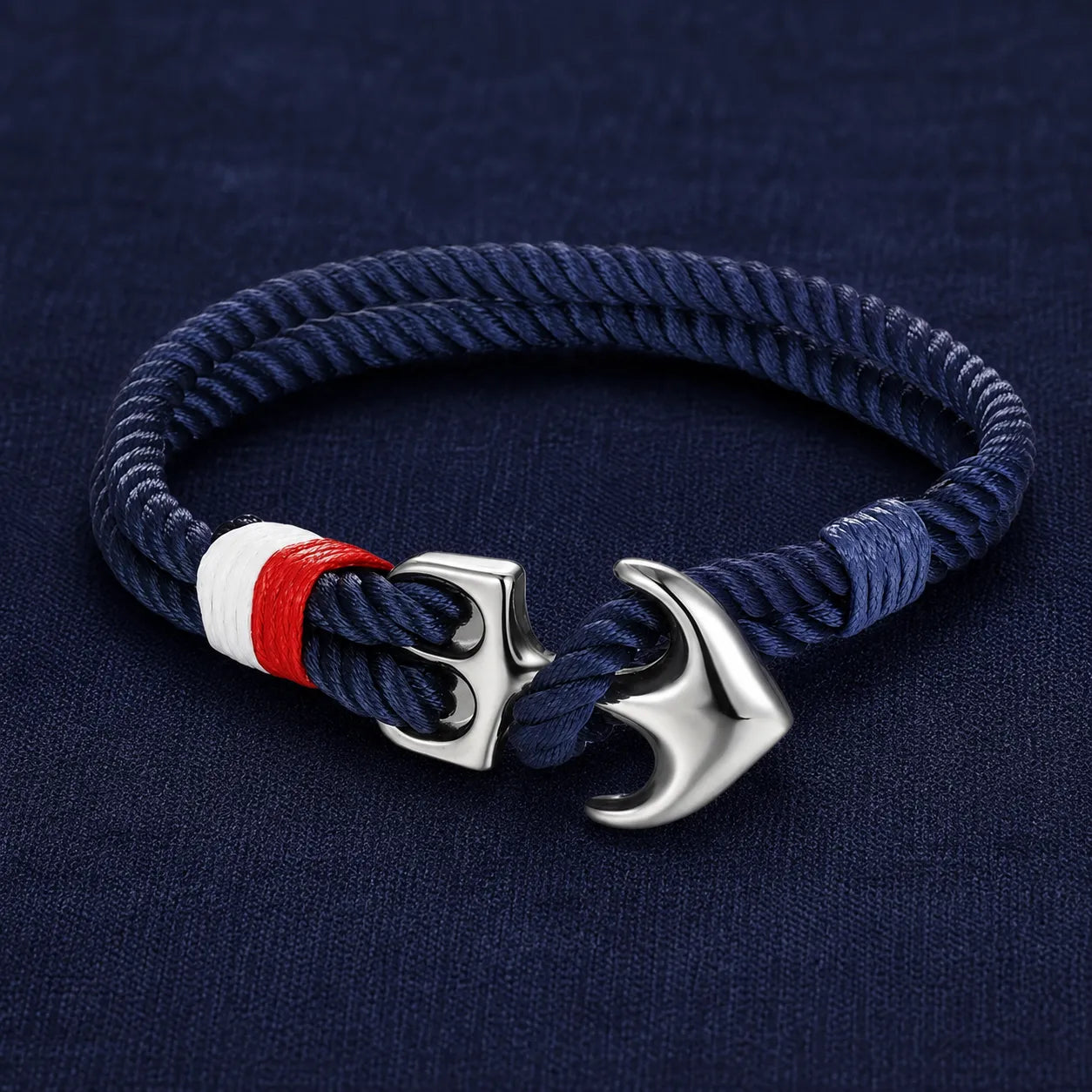 Pulseira Náutica Trançada Azul Marinho