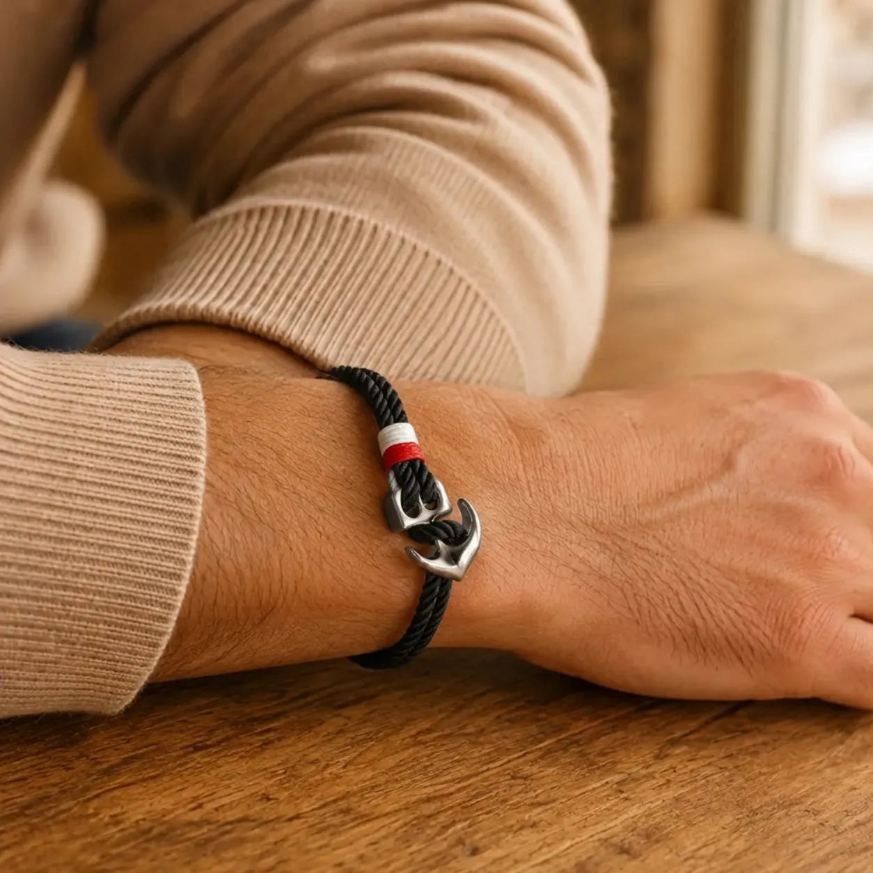 Pulseira Náutica Trançada Preta