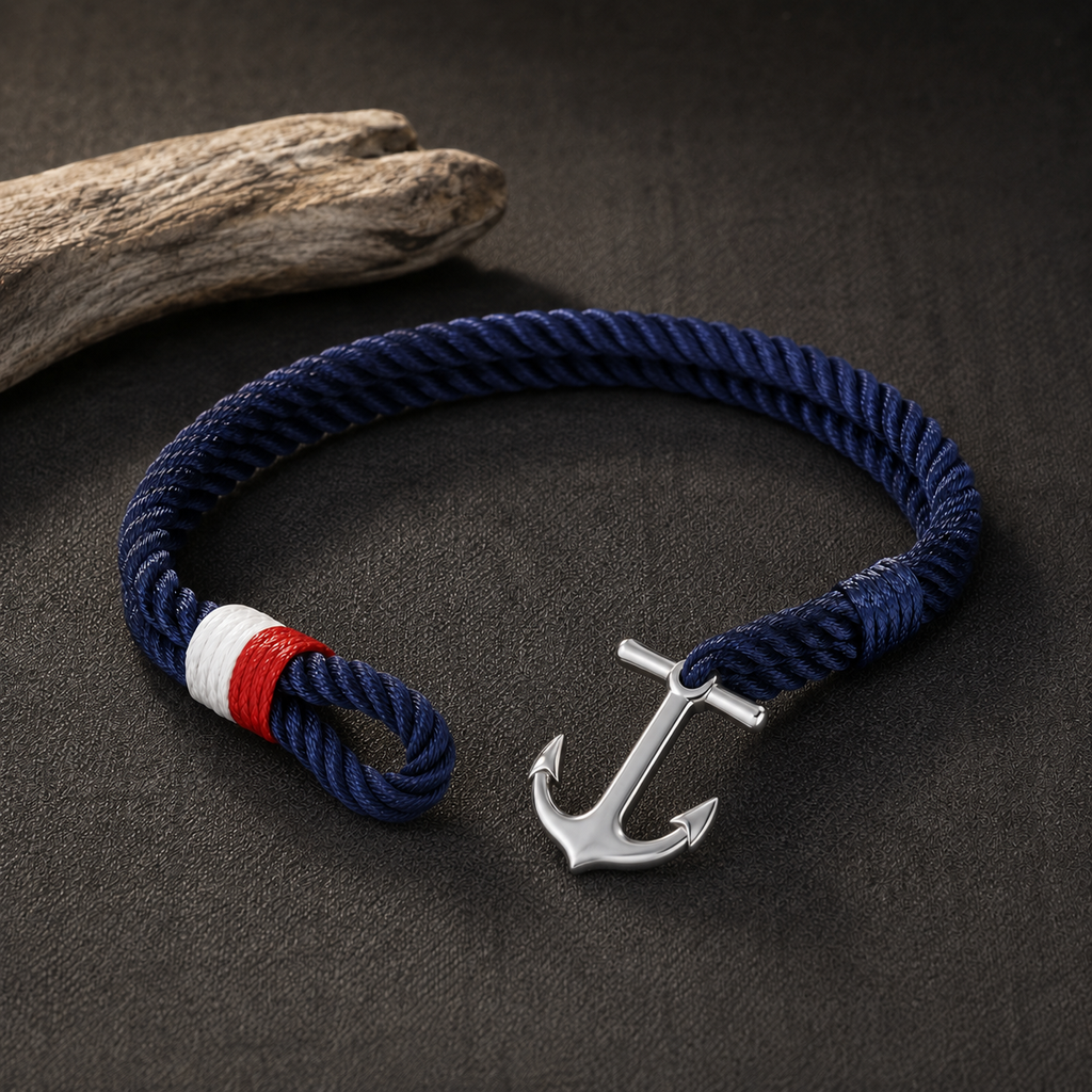Pulseira Náutica Trançada Azul Marinho
