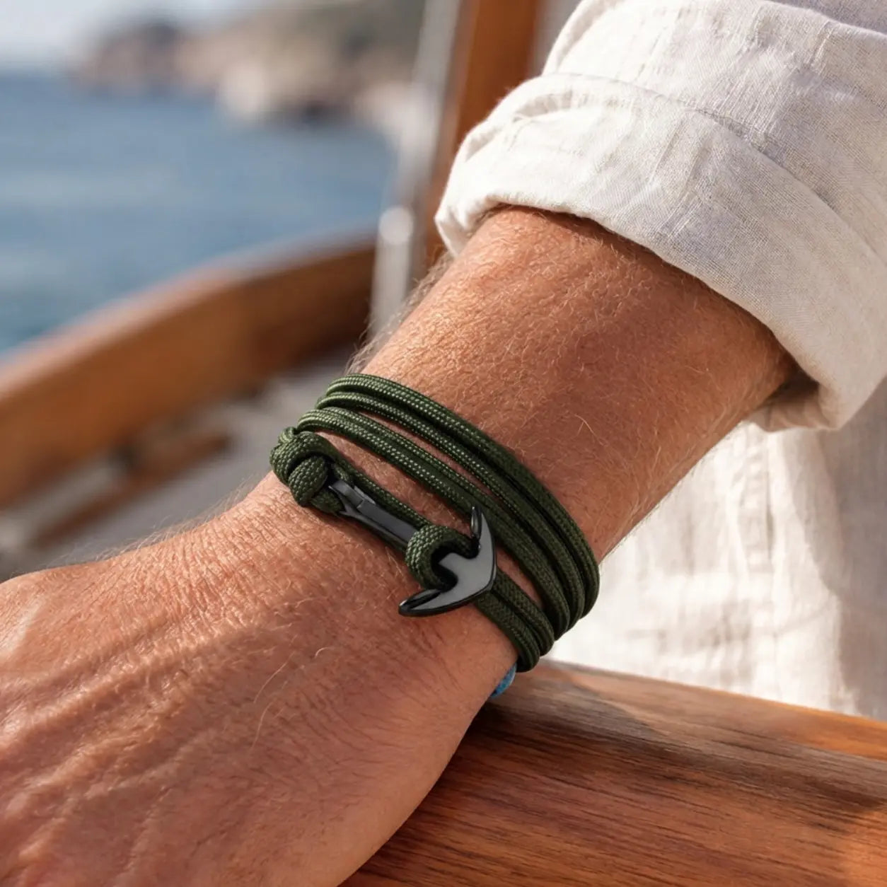 Pulseira Náutica Verde Militar