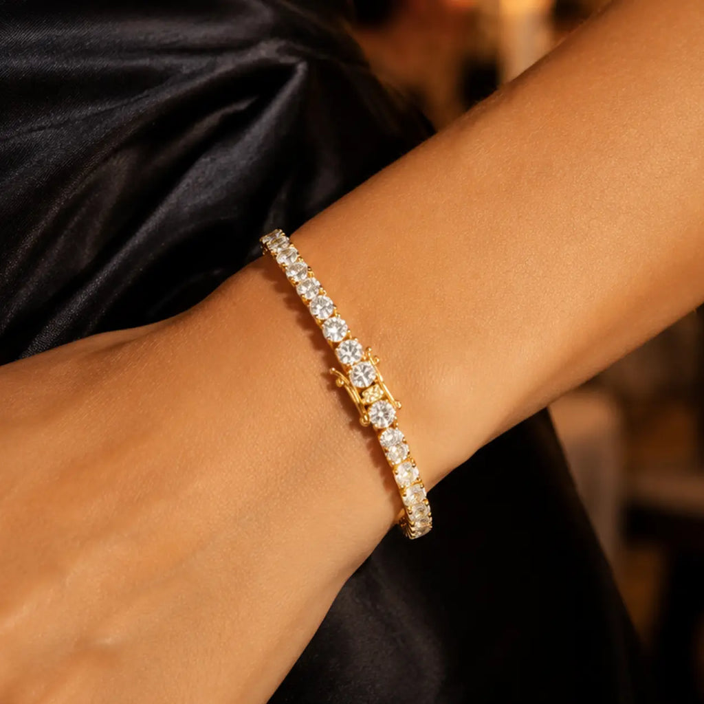 Pulseira Riviera Dourada Cravejada