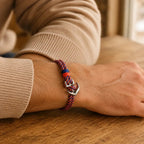 Pulseira Náutica Trançada Azul e Vermelha