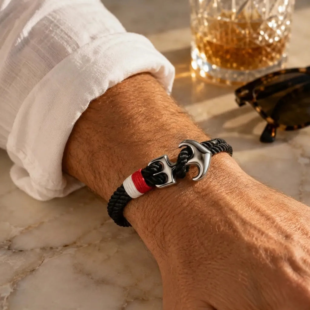 Pulseira Náutica Trançada Preta
