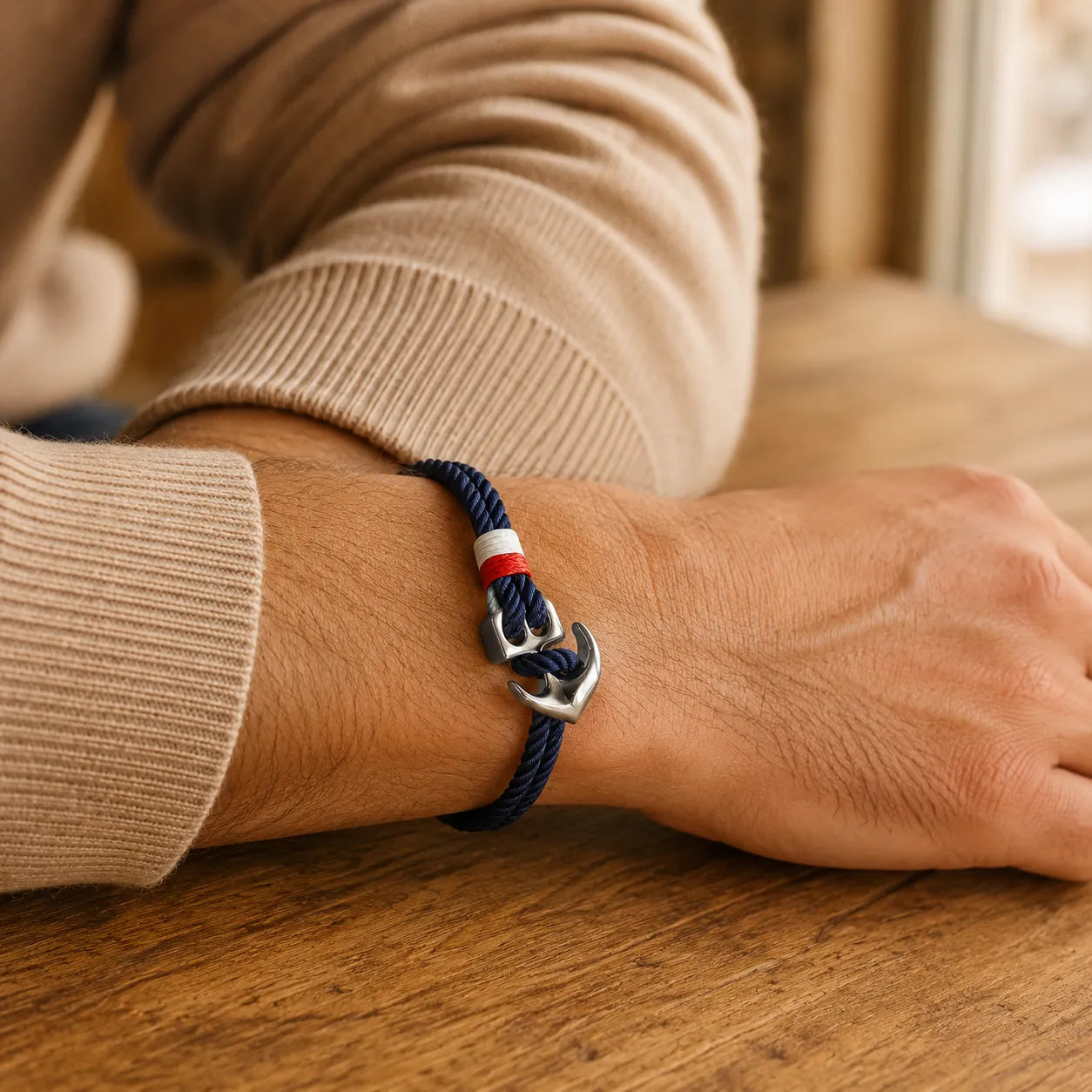 Pulseira Náutica Trançada Azul Marinho