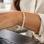 Pulseira Riviera Dourada Cravejada