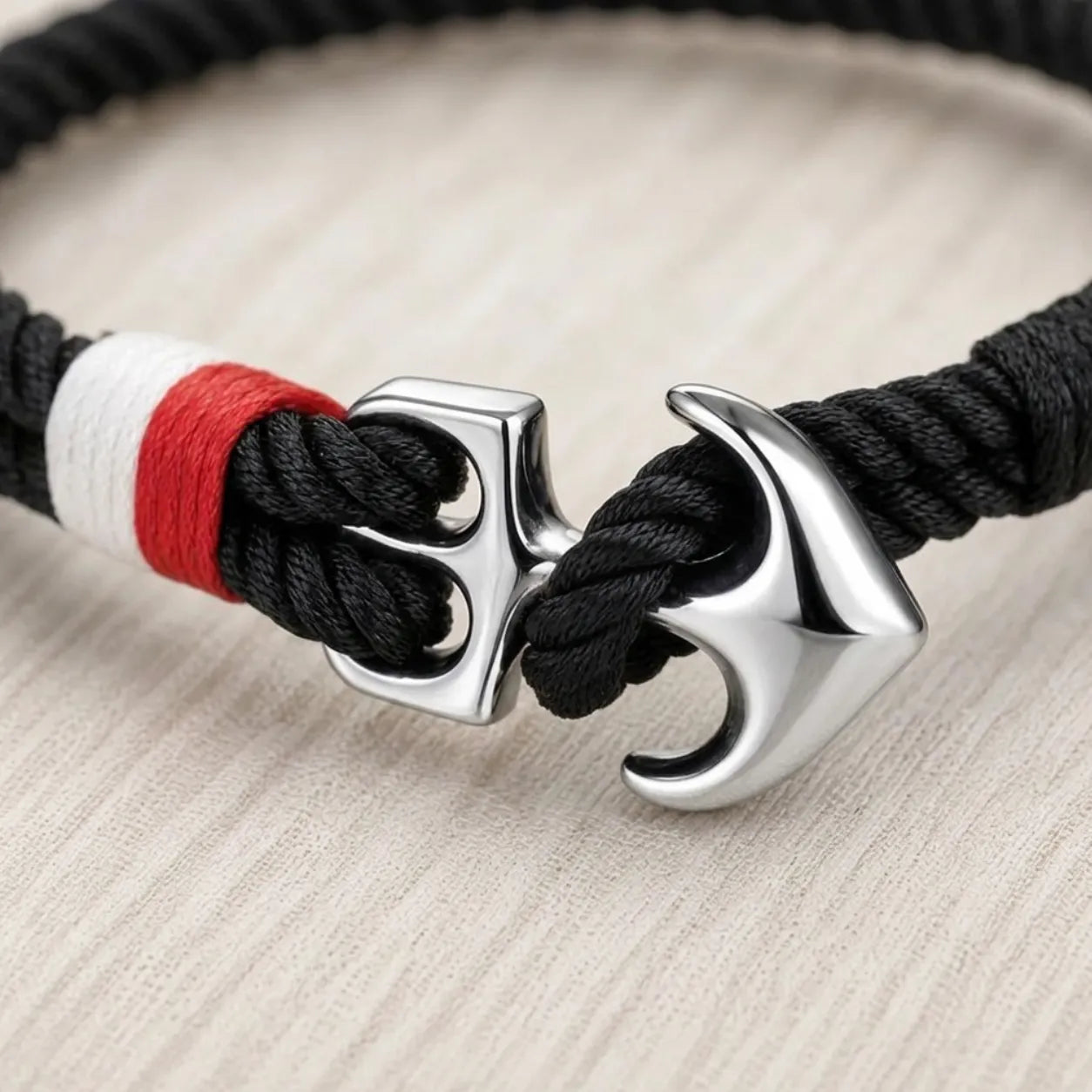 Pulseira Náutica Trançada Preta