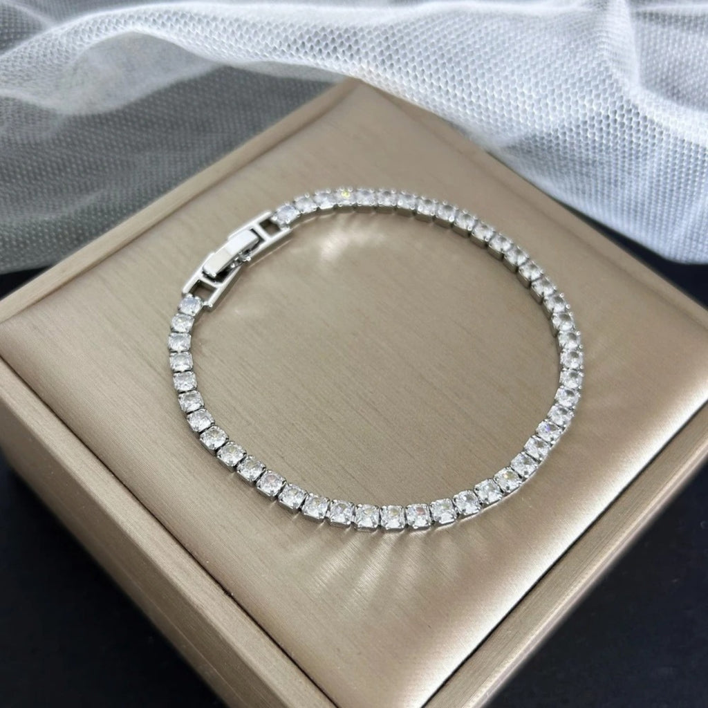 Pulseira Riviera Prateada Cravejada