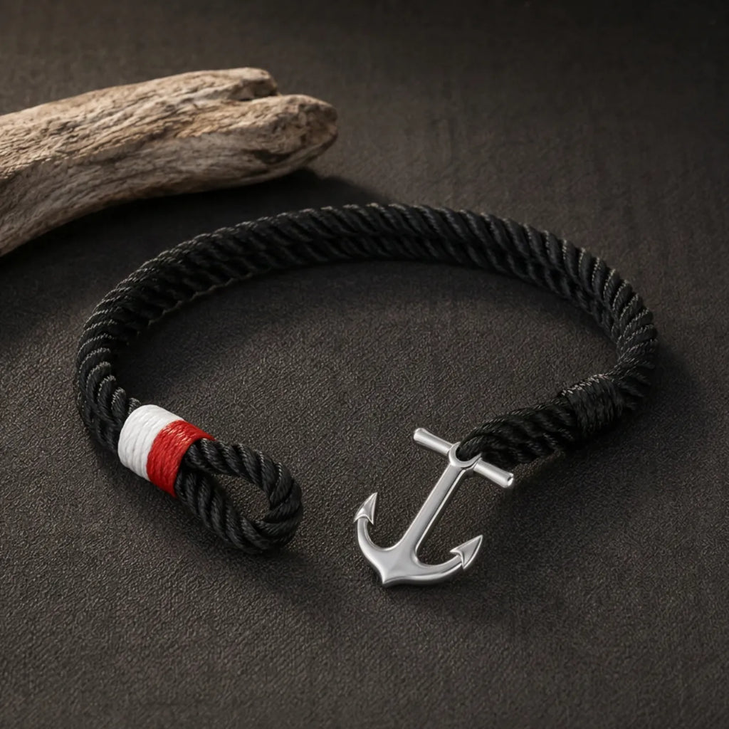 Pulseira Náutica Trançada Preta