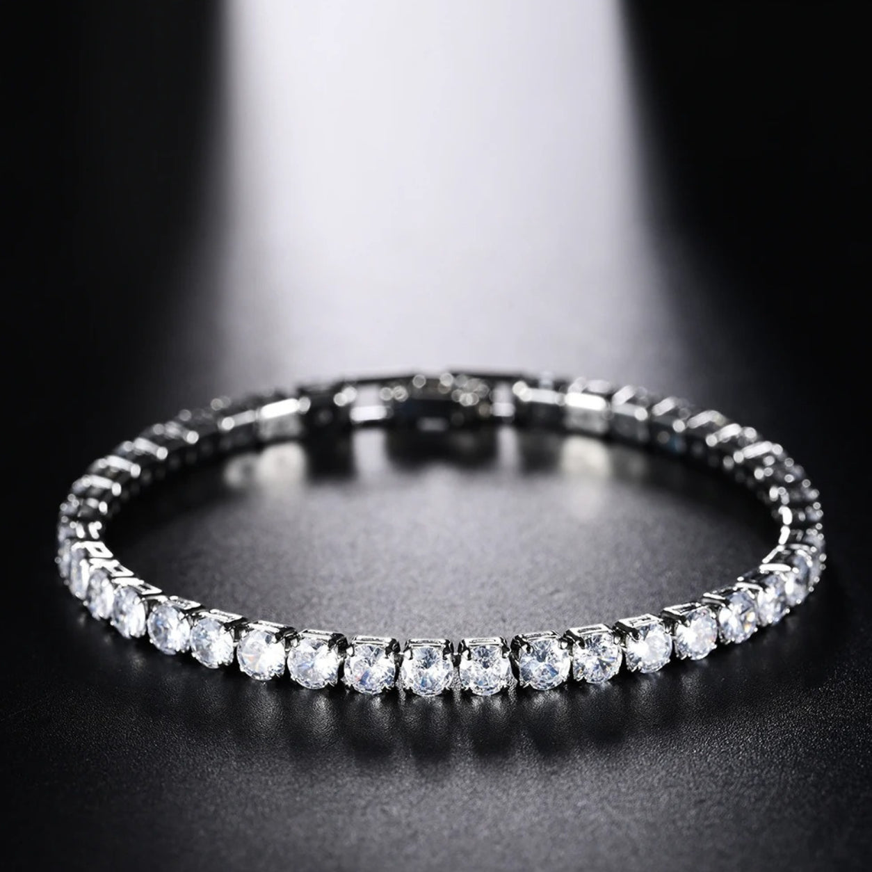 Pulseira Riviera Prateada Cravejada
