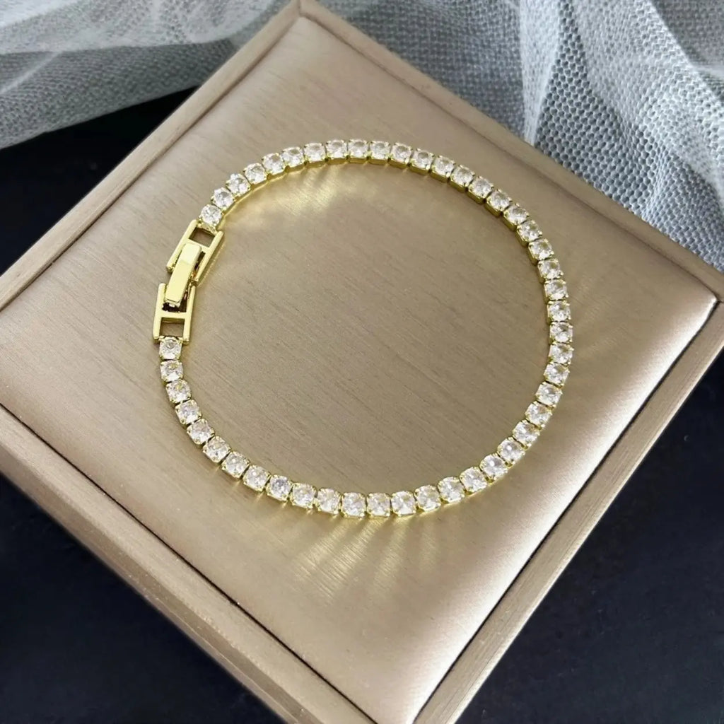 Pulseira Riviera Dourada Cravejada