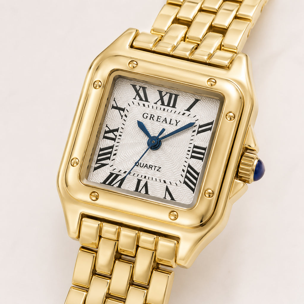 Relógio Panthère Quartzo Dourado