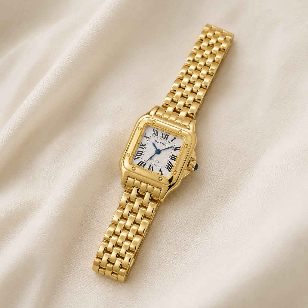 Relógio Panthère Quartzo Dourado