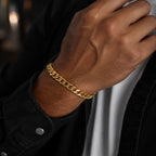 Pulseira Cubana Dourada 8mm