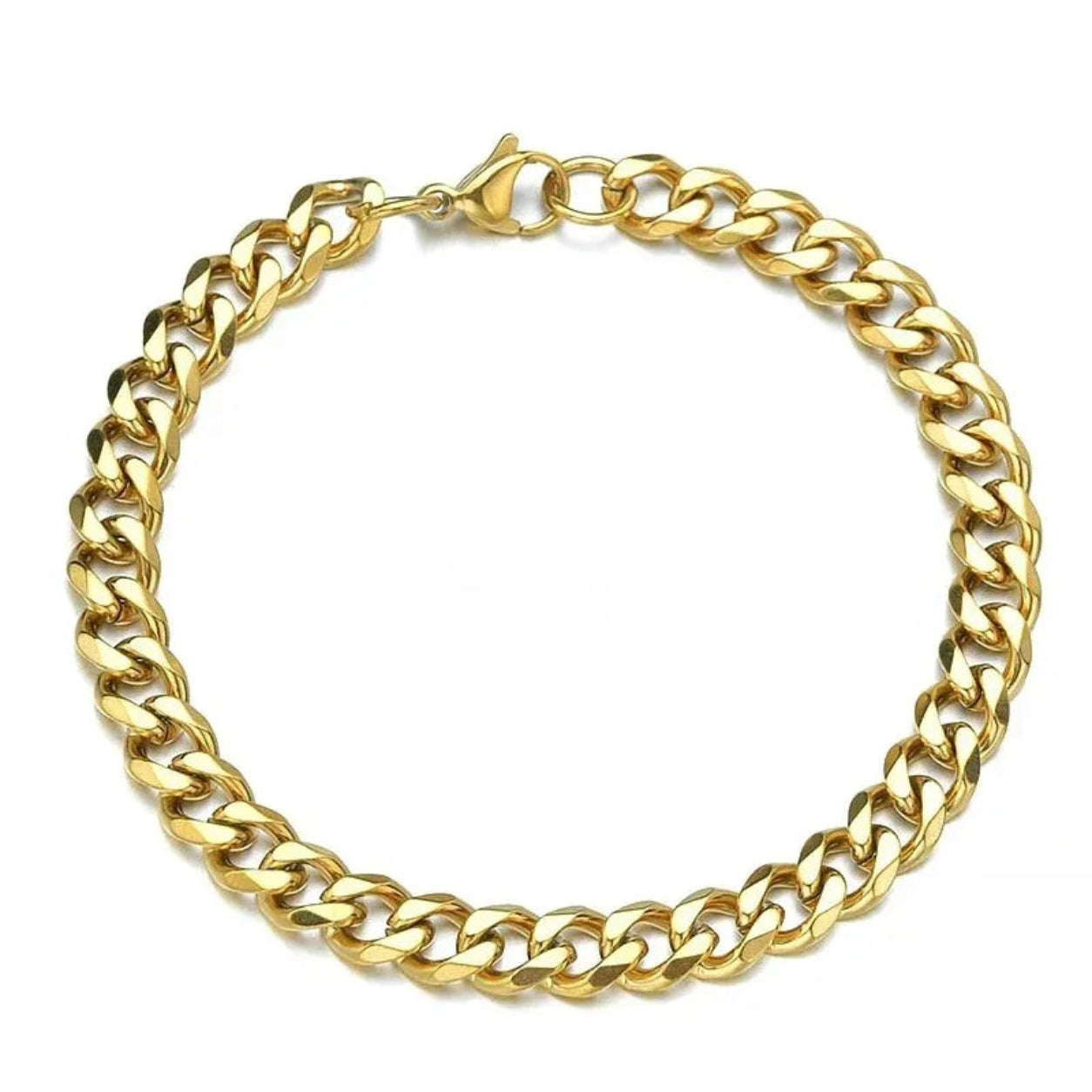 Pulseira Cubana Dourada 8mm