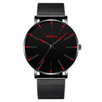 Relógio Minimalista Ponteiro Vermelho