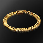 Pulseira Cubana Dourada 8mm