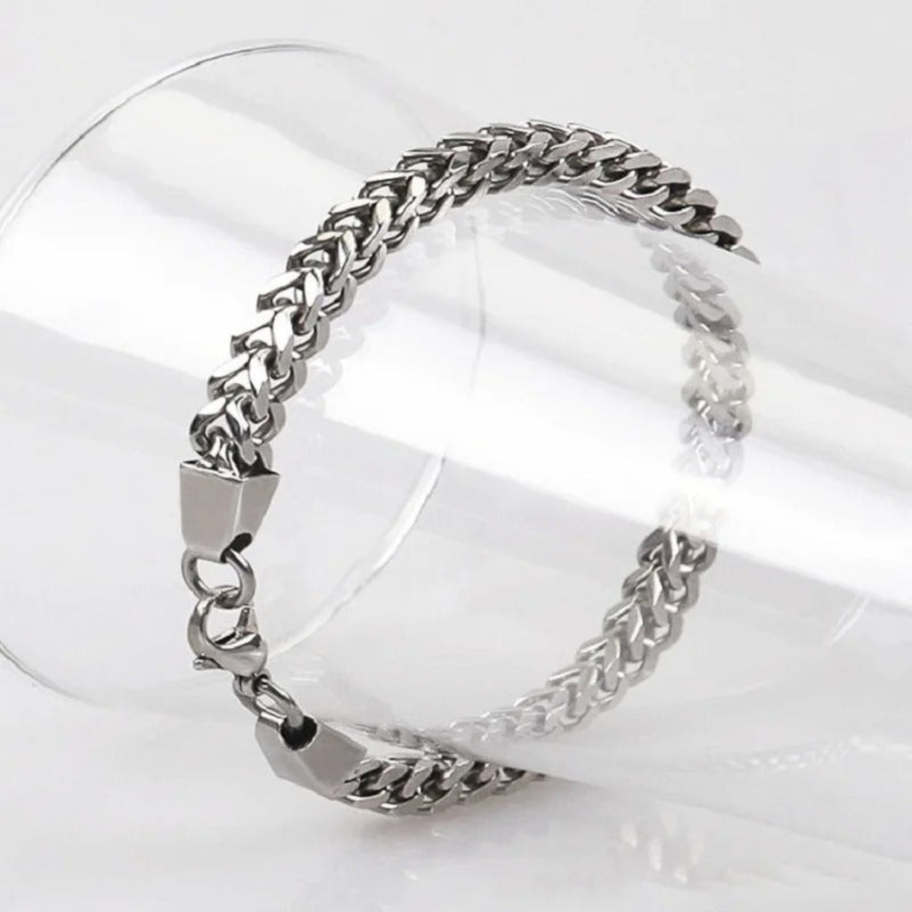 Pulseira Cubana Prata 8mm