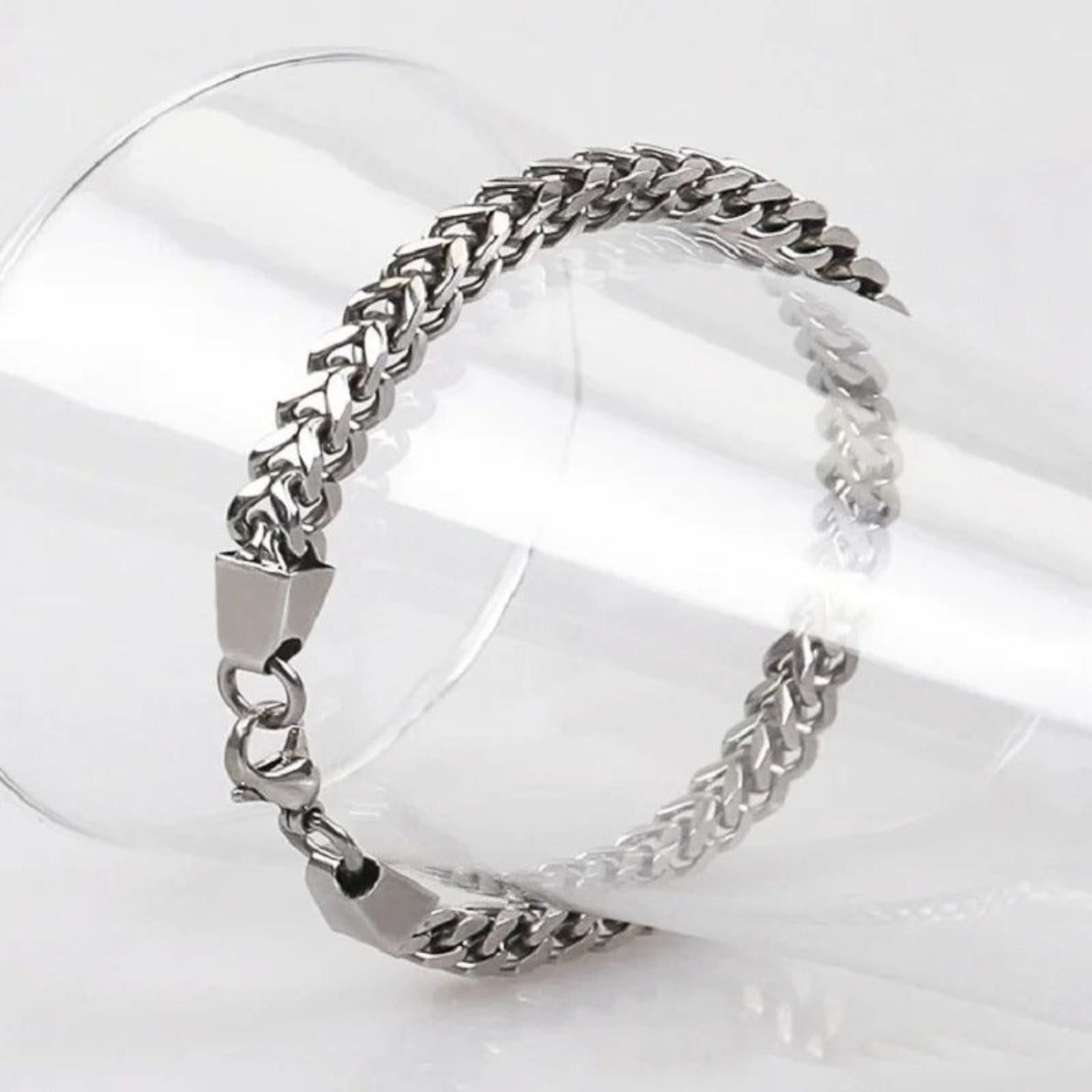 Pulseira Cubana Prata 8mm