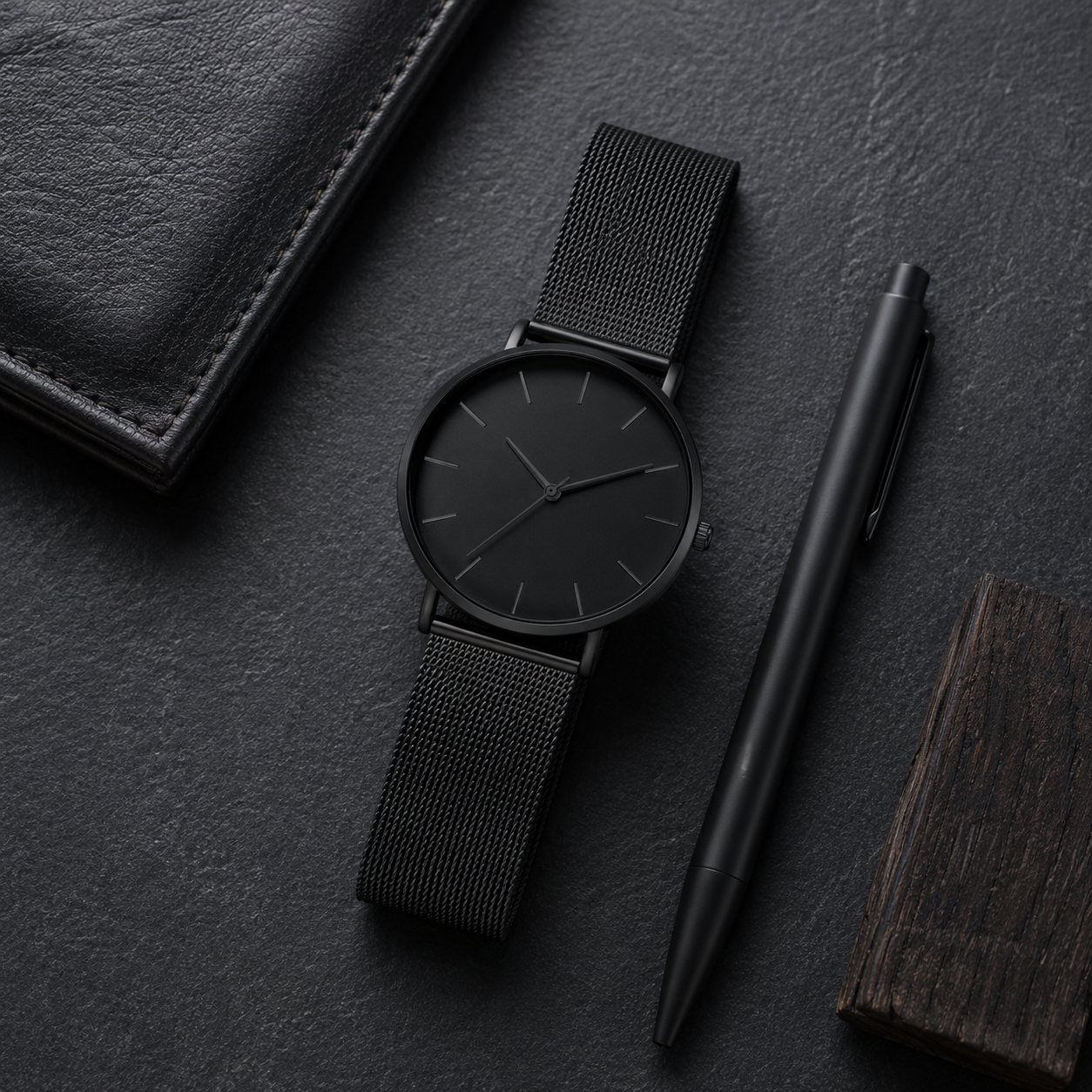 Relógio Minimalista All Black