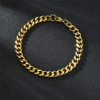 Pulseira Cubana Dourada 8mm