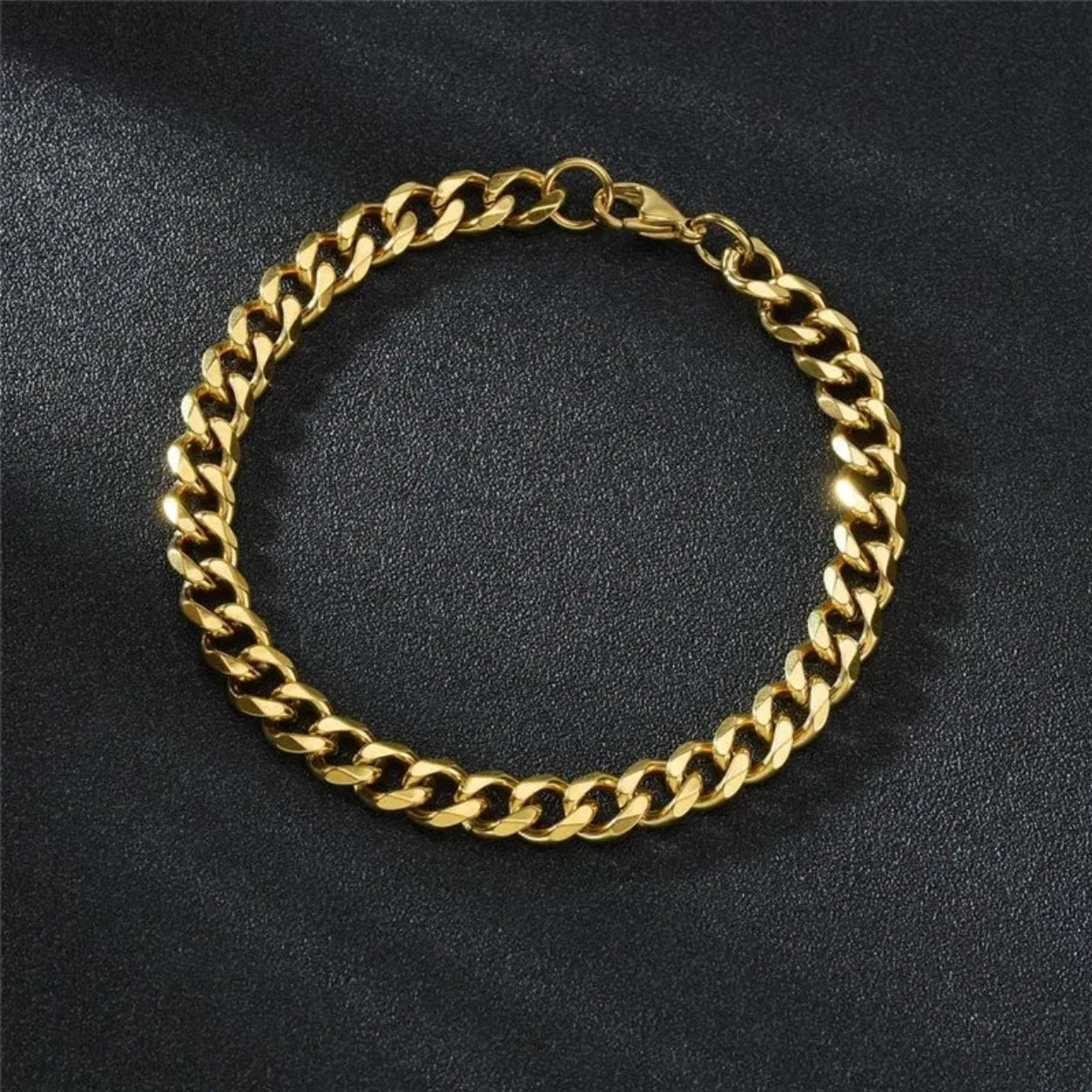 Pulseira Cubana Dourada 8mm