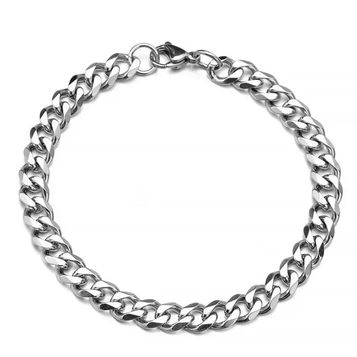 Pulseira Cubana Prata 8mm
