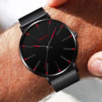 Relógio Minimalista Ponteiro Vermelho