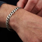 Pulseira Cubana Prata 8mm