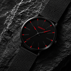 Relógio Minimalista Ponteiro Vermelho