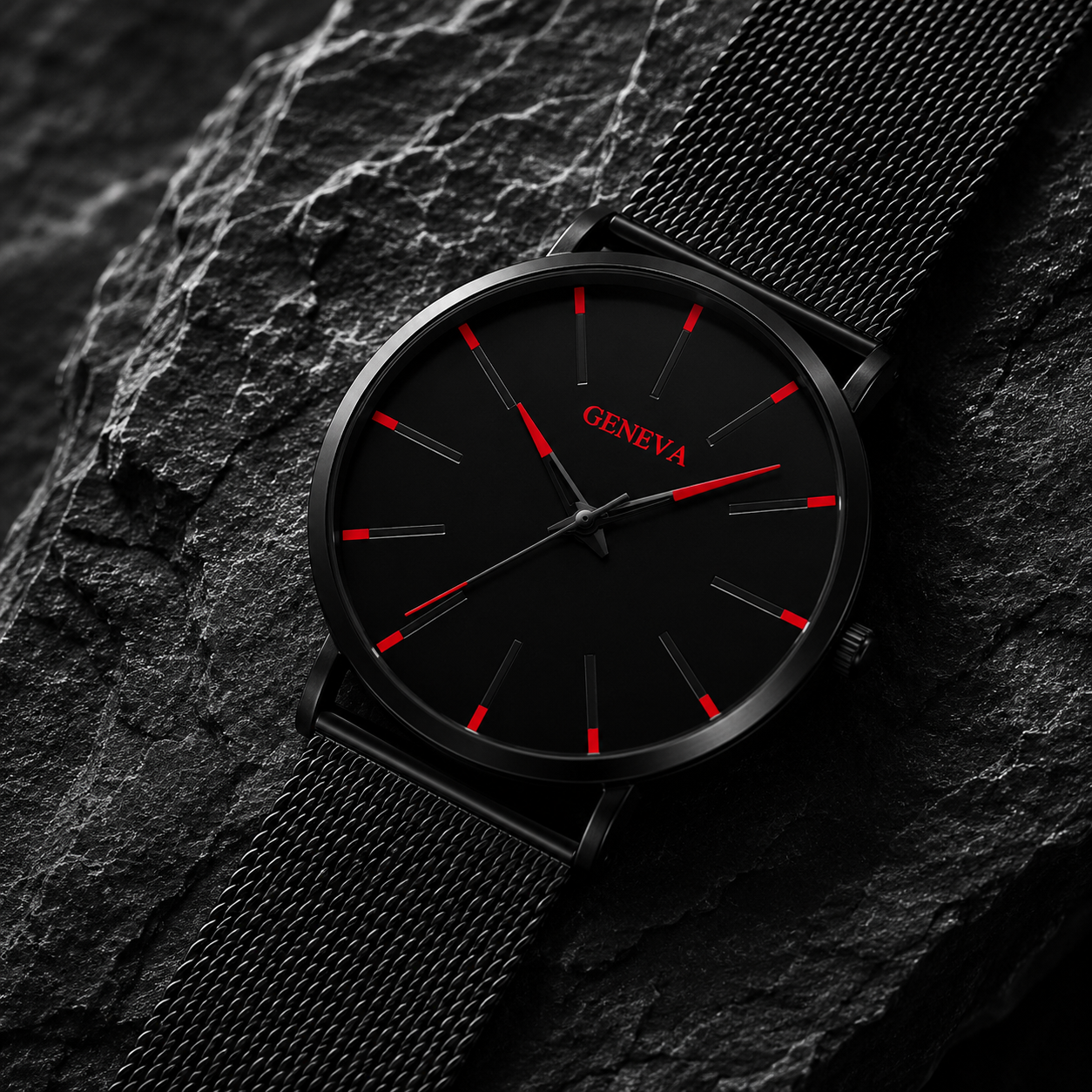 Relógio Minimalista Ponteiro Vermelho