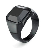 Anel Sinete Pedra Negra All Black
