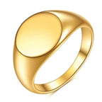 Anel Sinete Liso Dourado