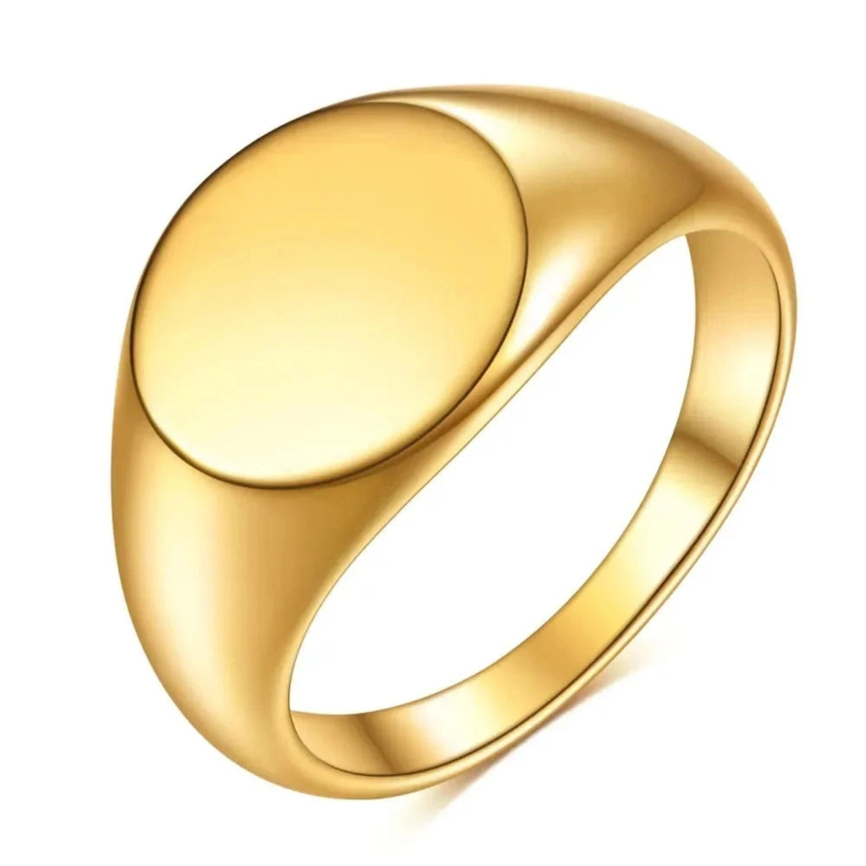 Anel Sinete Liso Dourado