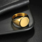 Anel Sinete Liso Dourado